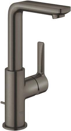 Grohe Lineare waterbesparende wastafelkraan l-size met waste met draaibare gegoten uitloop brushed hard graphite 23296AL1