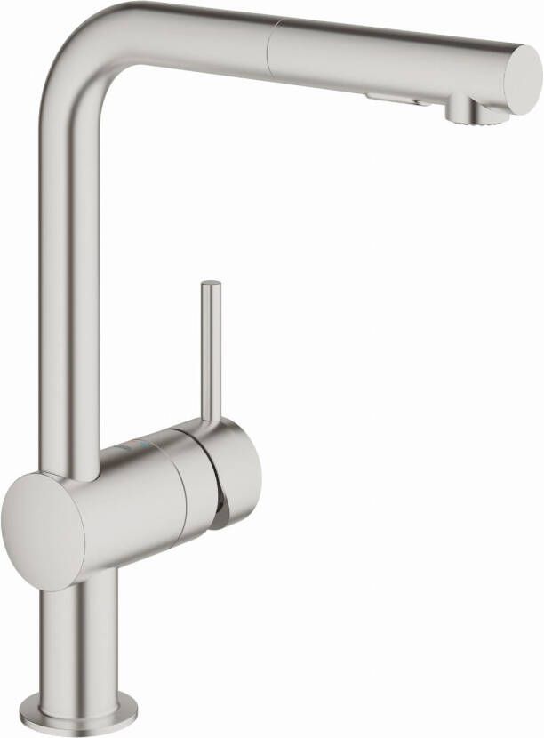 GROHE Minta Keukenmengkraan eengreeps Dual Spray uittrekbaar 328mm hoogte 223mm voorsprong L-uitloop draaibaar supersteel - Foto 2