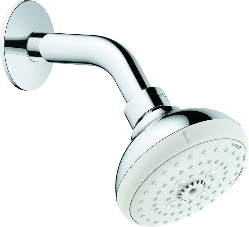 Grohe Tempesta 100 Hoofddouche 10cm 3 straalsoorten wandmontage chroom wit 26088001