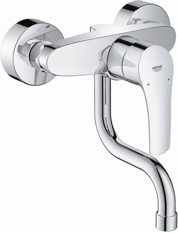 GROHE PROFESSIONAL Grohe Eurosmart keukenmengkraan lage uitloop en wand sprong 150mm chroom 31509003