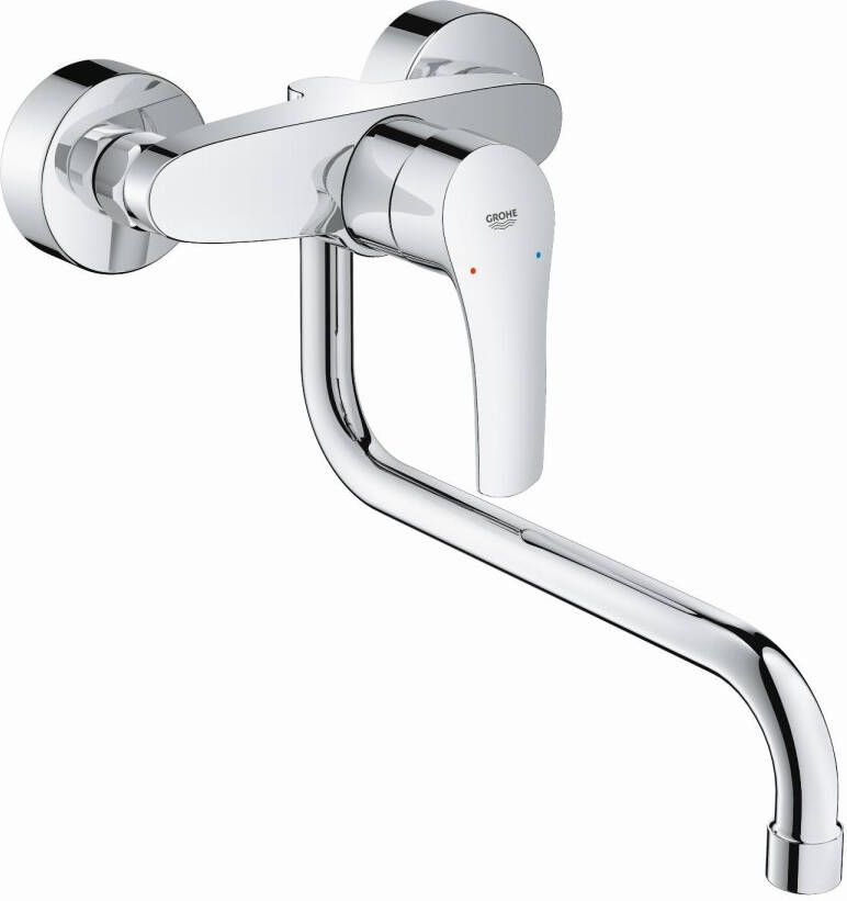 GROHE PROFESSIONAL Grohe Eurosmart keukenmengkraan met lage uitloop wand sprong 270mm chroom 32224003