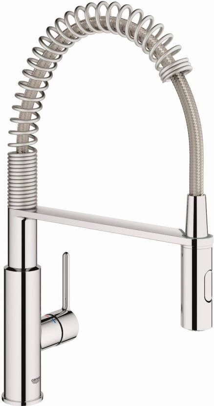 Grohe Tweedekans QuickFix Get keukenmengkraan met uittrekbare spoeldouche chroom 04957