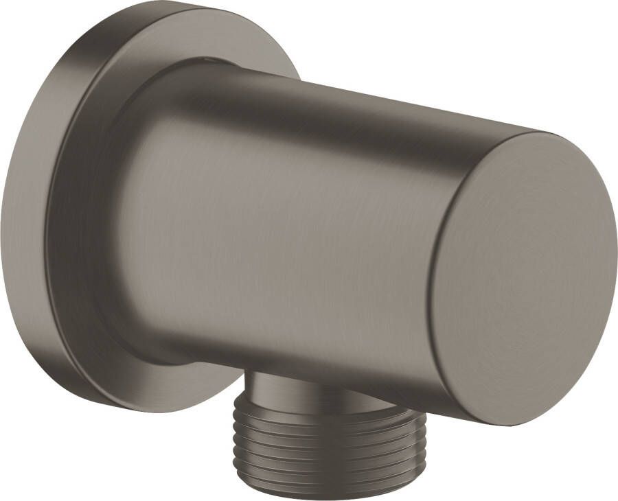 GROHE Rainshower wandaansluitbocht met ronde rozet. Geborsteld Hard Graphite vervaardigd in Duitsland.