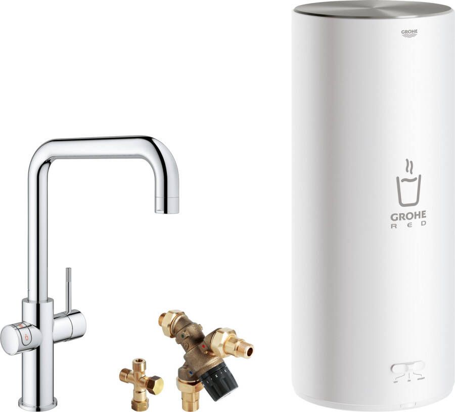 GROHE Red New Duo Keukenmengkraan eengreeps 7 liter boiler 373mm hoogte 223mm voorsprong U-uitloop draaibaar chroom