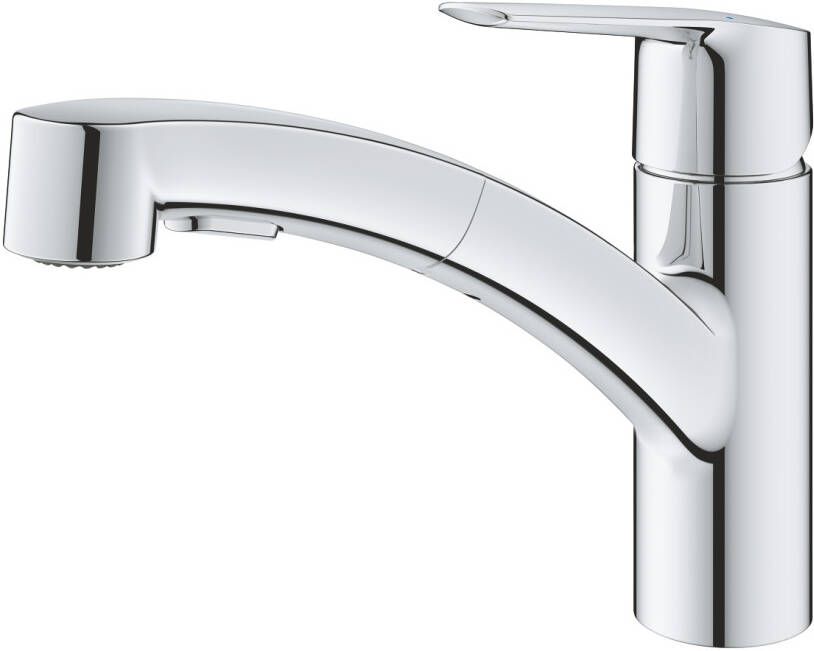 GROHE Start keukenmengkraan lage uitloop uittrekbare handdouche Dual Spray chroom 30307001