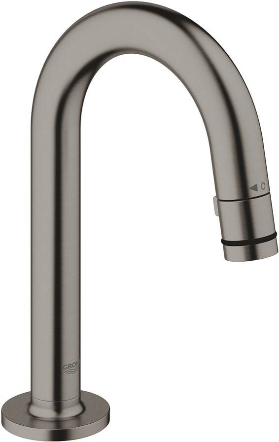 GROHE Universal Toiletkraan stroom-stop mousseur 113mm C-uitloop 199mm hoogte G1 2" hard graphite geborsteld