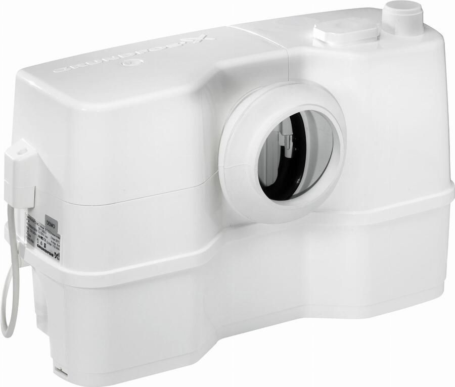 GRUNDFOS sanitairpomp met 1 extra inlaat voor aansluiting van toilet en wastafel. opvoerhoogte max. 8 5m.
