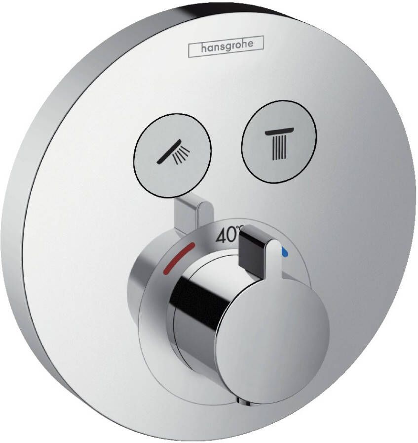 Hansgrohe ShowerSelect S afbouwdeel voor inbouwkraan thermostatisch met omstel voor 2 douchefuncties chroom 15743000