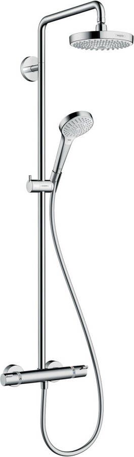 HANS GROHE Hansgrohe Croma Select S Douchecombinatie 180mm hoofddouche 400mm arm 2jet handdouche thermostaat slang chroom wit