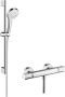 HANS GROHE Hansgrohe Croma Select S douchecombinatie m. glijstangset m. Croma Select S Vario handdouche 65cm HOH=15cm m. Ecostat Comfort douchethermostaat wit chroom 27013400 - Thumbnail 4
