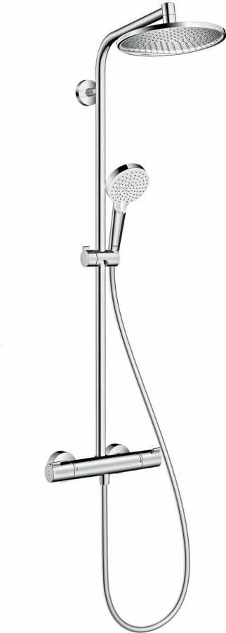 HANS GROHE HansGrohe Crometta S douchecombinatie 240mm hoofddouche 350mm arm 1jet handdouche thermostaat schuifstuk slang chroom