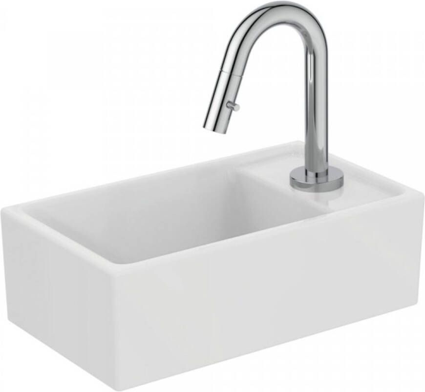 IDEAL STANDARD Tempo fonteinpack 370 x 210 mm met kraangat rechts zonder overloop. Met Ideal Stream