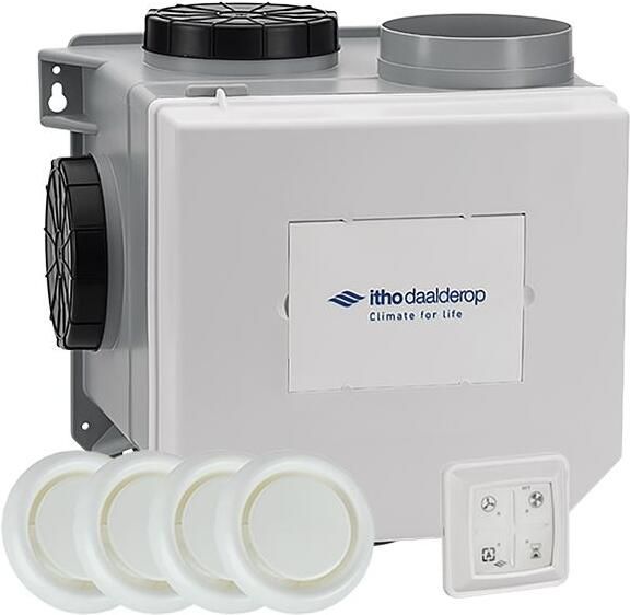 ITHO DAALDEROP Itho alles in 1 ventilatie pakket CVE S met geintegreerde RV en RFT (incl. RA en perilex aansluitnoer) 03-00404