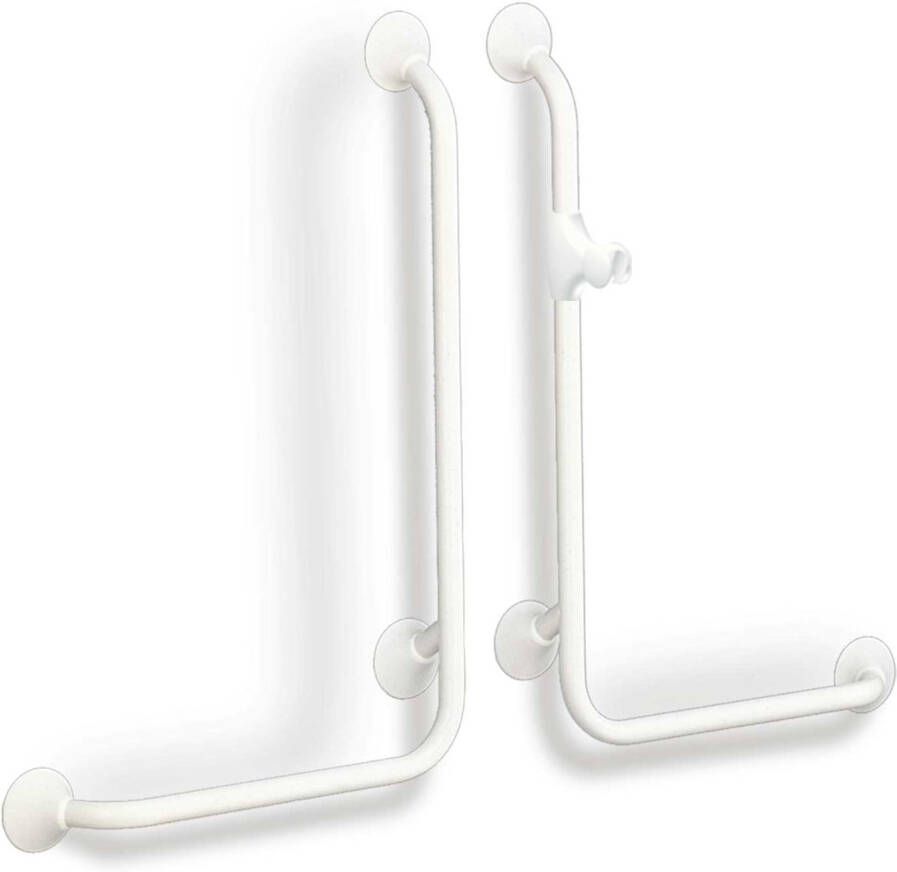 Handicare Hoekwandbeugel Linido Aangepast Sanitair 90° 100x50 cm Rechts Wit - Foto 2