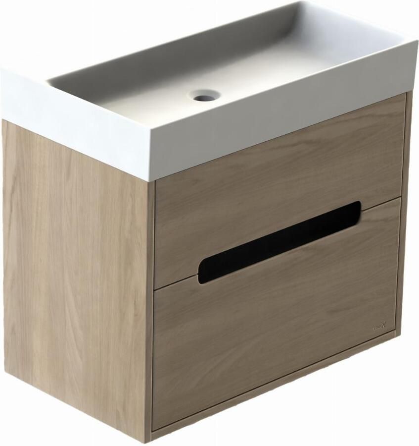 LOOOX Ester Badkamermeubel Grijs Eiken 60cm voor Catalono Wastafel