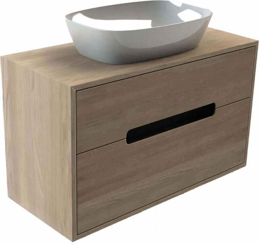 LOOOX Ester Badkamermeubel Grijs Eiken 120cm voor Opzetkom