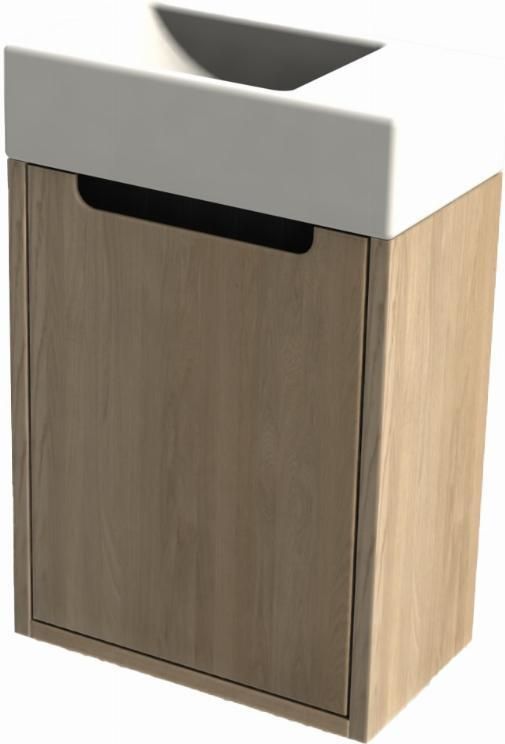 LOOOX Ester Toiletmeubel Grijs Eiken met Deur Rechts draaiend voor Catalono Fontein