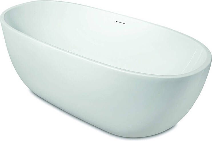 Luca Sanitair Primo vrijstaand bad van acryl met overloop 170x78x60h glans wit