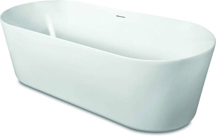 Luca Sanitair Primo vrijstaand bad van acryl met overloop 178x80x56h glans wit