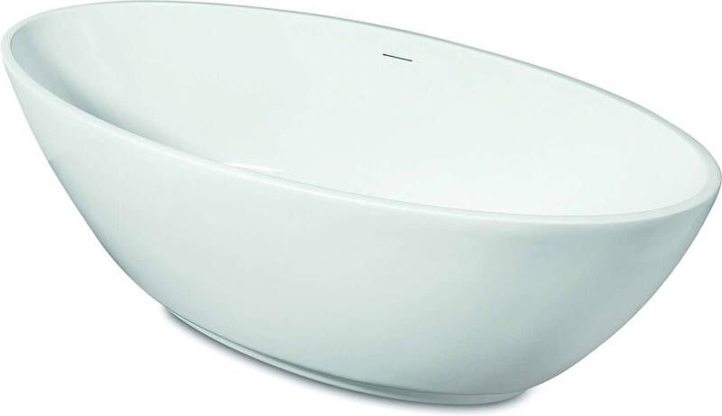 Luca Sanitair Primo vrijstaand bad van acryl met overloop 180x81x60h glans wit