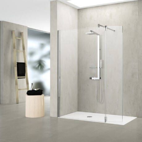 NOVELLINI Kuadra H Douchedeur draaideur 2000 x 370mm (HxB) profiel chroom 8mm glas helder