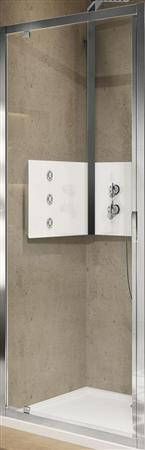 NOVELLINI Lunes 2.0 G douchedeur draai eendelig omkeerbaar veiligheidsglas 5mm hxb 1950x960 1020mm antikalk profiel mat chroom - Foto 2