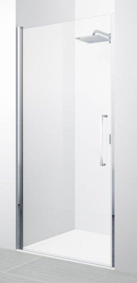 NOVELLINI Young 2.0 1B douchedeur rond in nis draaideur hxb 2000x670mm profiel mat chroom 6mm glas helder Y21B671B