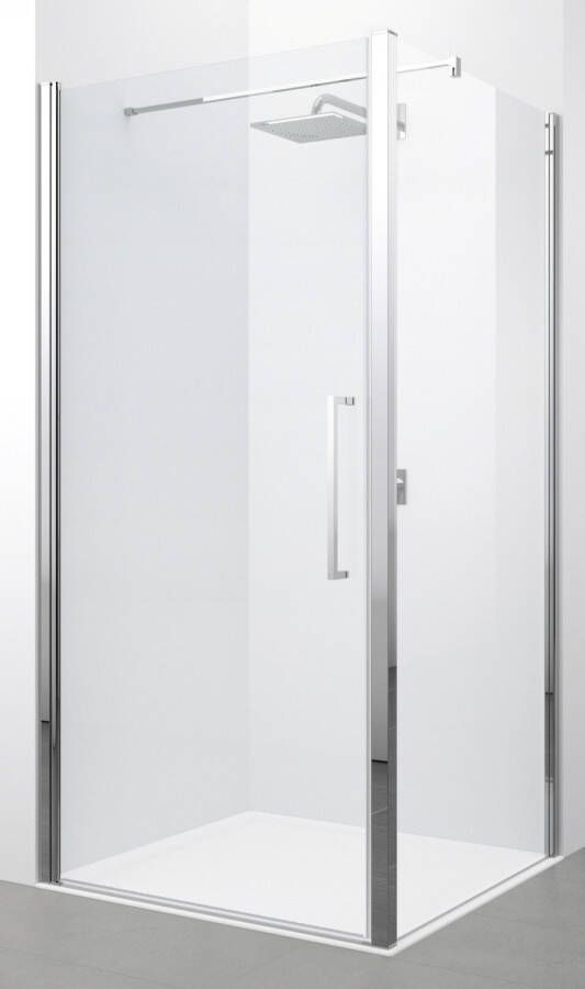 NOVELLINI Young 2.0 F1B Douchewand zijwand 2000 x 870mm(HxB ) profiel mat chroom mm glas helder - Foto 2