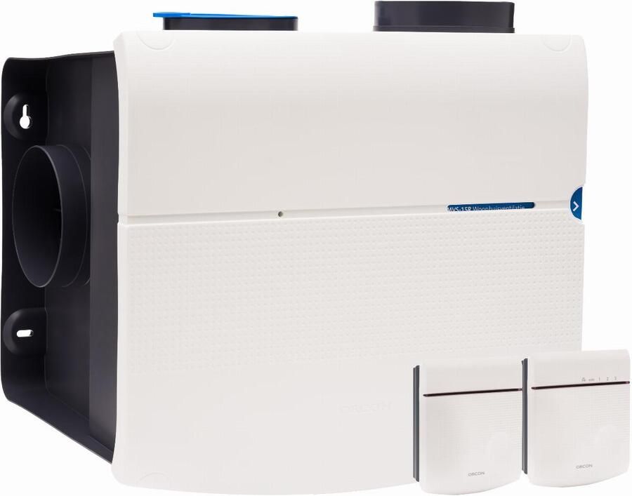 Orcon smartline MVS-15 woonhuisventilator met vochtsensor CO2 bedieningssensor en CO2 ruimtesensor en bediening 21140030