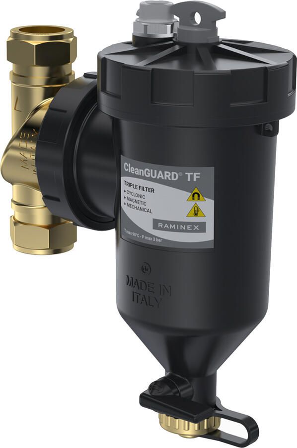RAMINEX Clean Guard TF vuilafscheider DN20 22 mm knel voor CV-installaties 410060