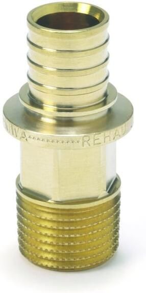 REHAU Overgang SDR 11 met buitendraad 63 x 5 8 R 2 messing 55 steekmaat blank (fitting voor Raupex Rautherm )