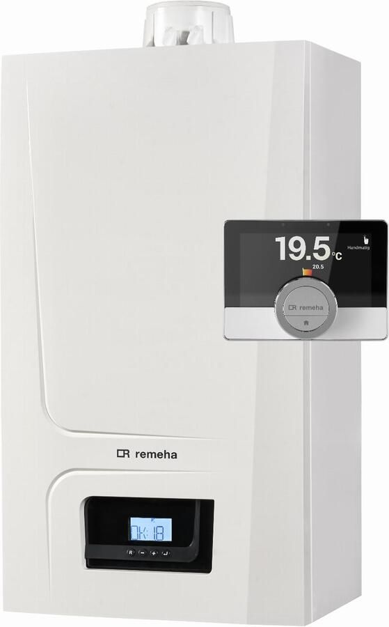 Remeha Avanta Ace hr gaswandketel m. warmwatervoorziening combi comfort 28C CW4 60 100 con. m. energielabel A + eTwist