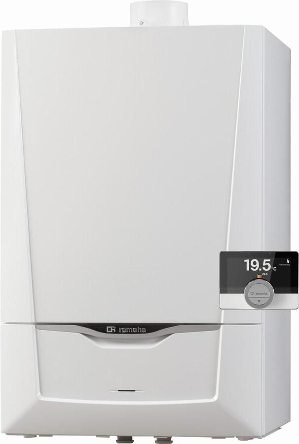 REMEHA Calenta Ace 28C combiketel A CW4 24.8kW 60 100 met etwist thermost aan uit OpenTherm hxbxd 690x450x450mm