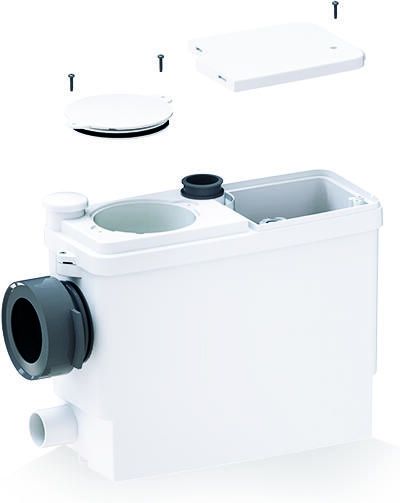SANIBROYEUR Sanipack Pro UP Fecalienvermaler 400W opvoerhoogte 5m verticaal 100m horizontaal 1x DN100 + 3x DN40 - Foto 2