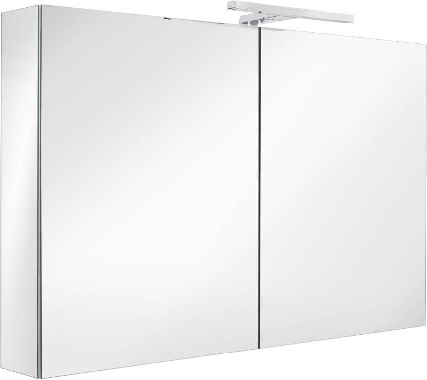 SANIJURA Ice Box spiegelkast met LED verlichting spiegel dubbelzijdig infrarood 2x deur greeploos 800 x 141mm