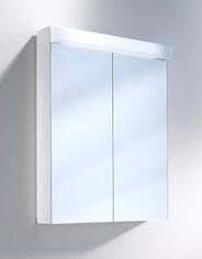 SCHNEIDER Lowline spiegelkast 2 deuren front- en binnenspiegel met WCD hxbxd 700x600x120mm aluminium-look