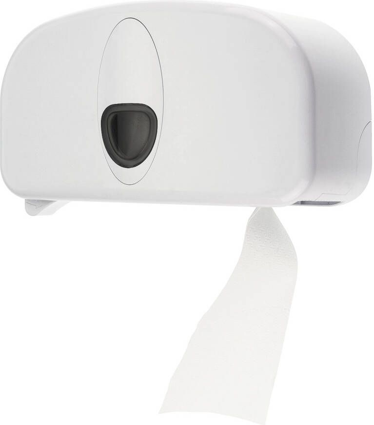 PlastiQline 2020 kunststof 2-rols toiletrolhouder (standaard) PQ20Duo wit