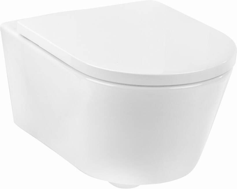SOLAR Rapo Luxe 2.0 WC Pack Rimless SC QR 48 wit bestaande uit keramisch wandcloset en Slow-Close closetzitting