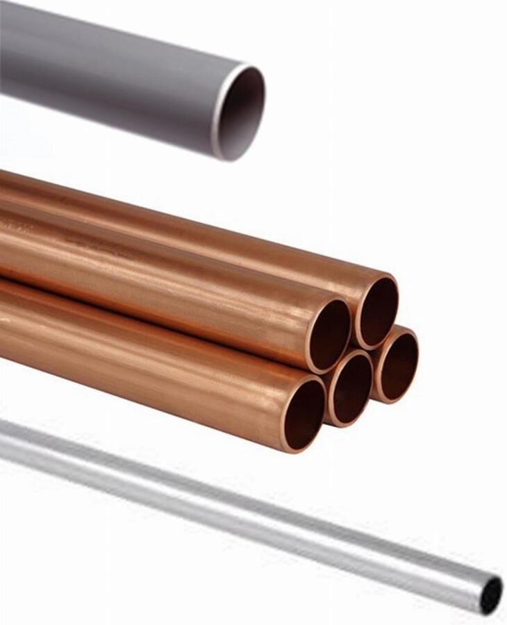 SOLAR Plus buizenpakket tbv ketelaansluiting bestaande uit: 3x1 m Koper Buis 15x1mm 2x1 m CV Buis 22x1 2mm en 1x1 m PVC buis 40x3mm