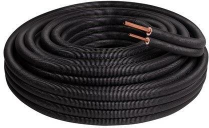 SOLAR Plus gesoleerde koperen leiding 1 4" x 1 2" 20m brandvertragende isolatie zwart