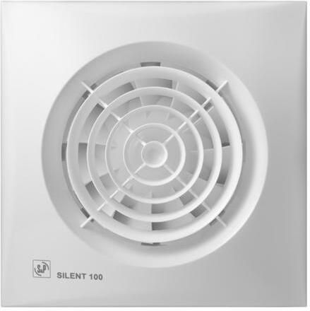 SOLAR Plus muurventilator 92m3 h 230V 8W aansluitklem instelbaar met klep lichtnet hxb 158x158mm inbouw 79mm wit IP45