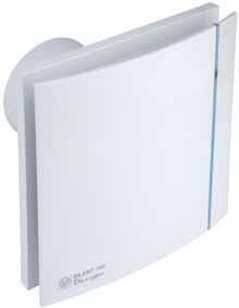 SOLER&PALAU Soler&amp Palau muurventilator 83m3 h 230V 8W aansluitklem instelbaar met klep lichtnet hxb 188x188mm inbouw 79mm wit IP45
