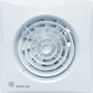 SOLER&PALAU Soler&amp Palau muurventilator 177m3 h 230V 16W aansluitklem instelbaar met klep lichtnet hxb 180x180mm inbouw 80mm wit IP45
