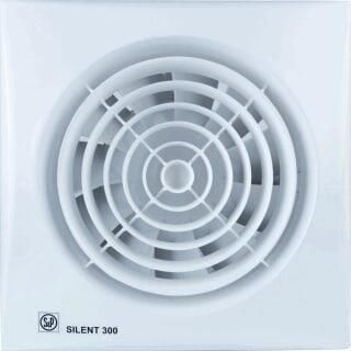 SOLER&PALAU Soler&amp Palau muurventilator 280m3 h 230v 29w aansluitklem met klep lichtnet hxb 214x214mm inbouw 95mm wit ip45
