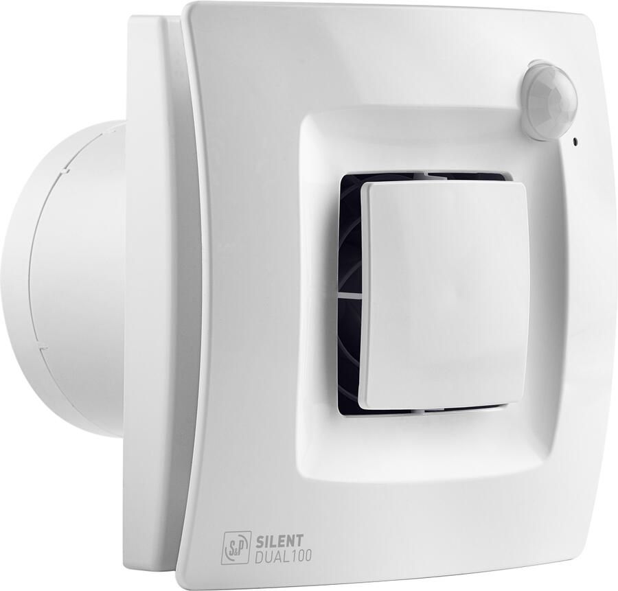 SOLER & PALAU Silent Dual 200 badkamerventilator (toilet) met bewegingssensor hygrostaat en timer wit 5210641000
