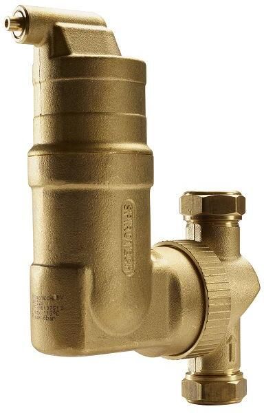 SPIROTECH Spirovent RV2 luchtafscheider 1.1 4" PN10 120mm knelring messing lengte 276mm