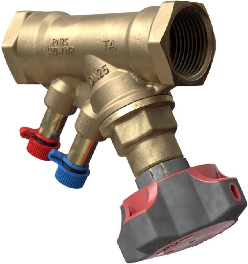 Tour & Andersson IMI TA Hydronics STAD strangregelafsluiter incl. zelfdichtende meetnippels binnendraad 3 4" z. vul en aftapaansl. vervaardigd uit AMETAL 52851120