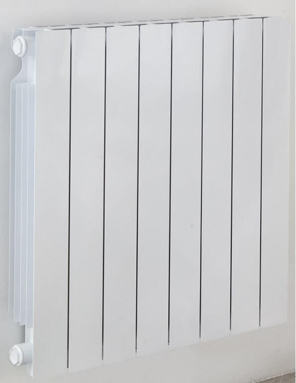 THERMRAD Alubasic radiator 880W recht horizontaal buis rechthoekig 4 aansluitingen hxlxd 431x800x95mm glanzend wit RAL9016