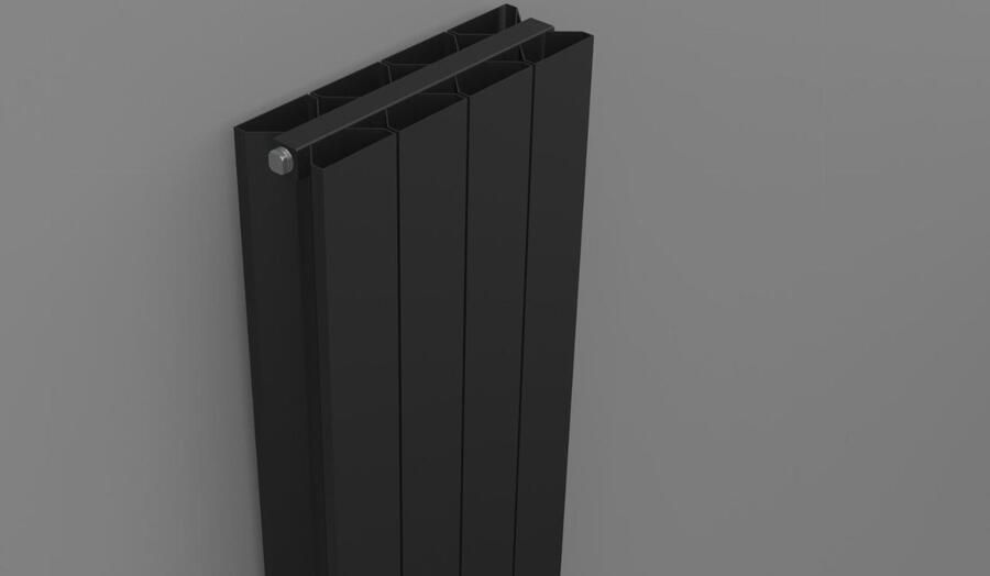 THERMRAD Alustyle radiator 1507W recht verticaal 6 aansluitingen 1 2 inch 1826x400x95mm mat zwart PLISSET 1800X5 NERO SABLE