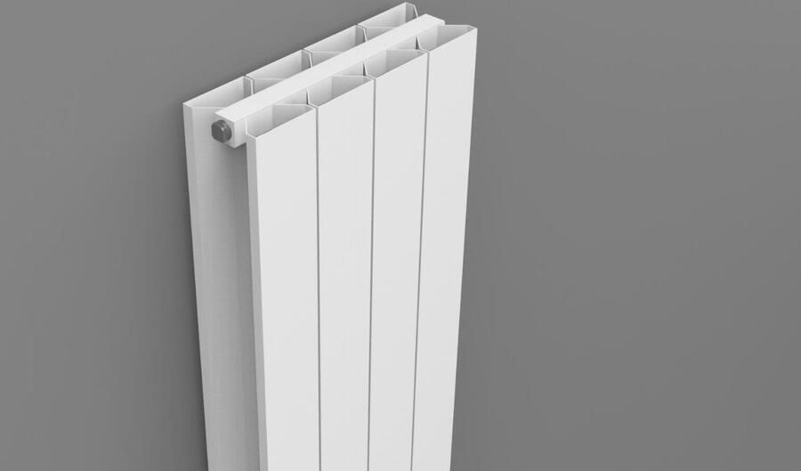 THERMRAD Alustyle radiator 1511W recht verticaal buis driehoekig 6 aansluitingen hxlxd 1833x400x95mm mat wit - Foto 2